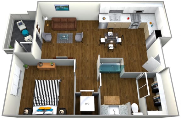 The Roy 1 Bedroom Apartment Type D Floor Plan