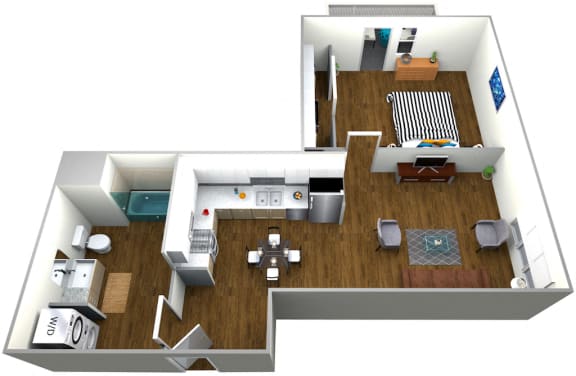 The Roy 1 Bedroom Apartment Type F Floor Plan