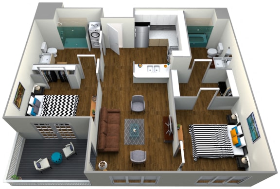 The Roy 2 Bedroom Apartment Type A Floor Plan