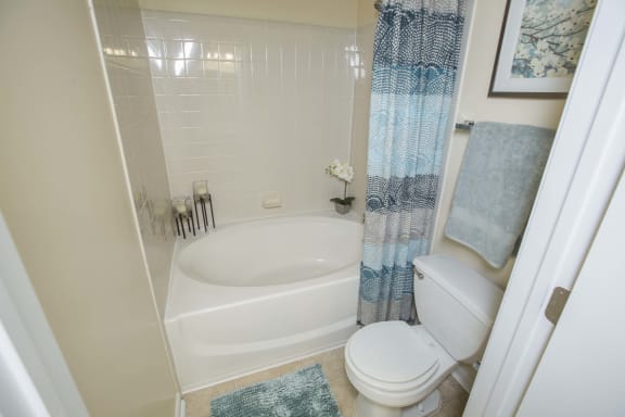 Half Bathroom at Sand Creek Woods Apartments, Fishers, Indiana