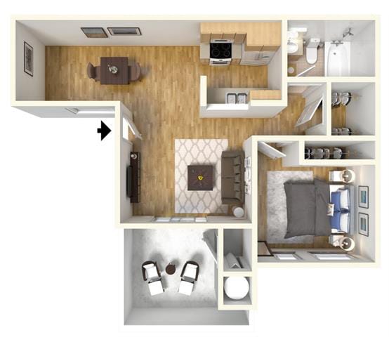 Floor Plan  Plan C-1 Floor Plan at Seabreeze Apartment Homes, California, 94590-7602