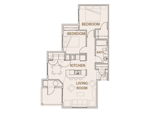 2x1 floor plan Longmont, CO 99337 | Copper Peak Apartments