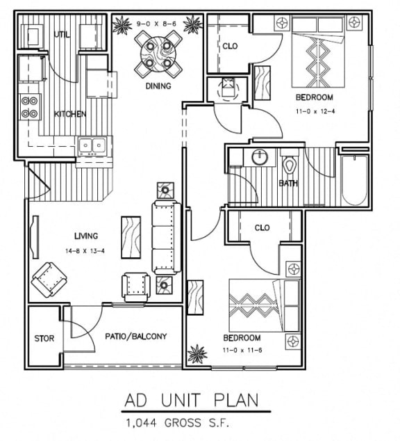 AD - 1044 sqft