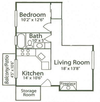 Floor Plan  1B - Rosebud