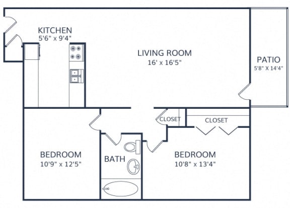 The Kobey 2 bed 1 bath
