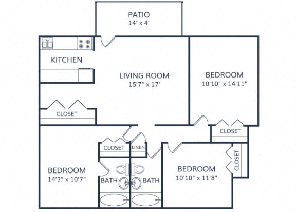 The Skyler Apartment 3 bed 2 bath
