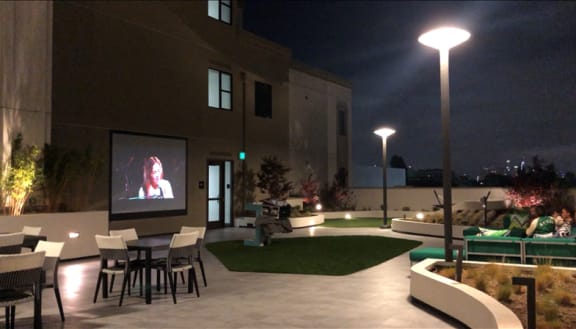 Outdoor Movie Theater at The Mansfield at Miracle Mile, Los Angeles, 90036