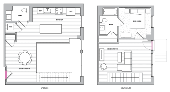 Preston 1 (A10) 1 Bed 1.5 Bath Floor Plan Preston 1 (A10) 1 Bed 1.5 Bath Floor Plan at Kingston at McLean Crossing, McLean