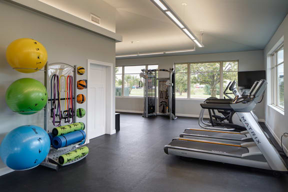 Fitness Center with Cardio Equipment at Eagle Creek Apartments, IL 60559
