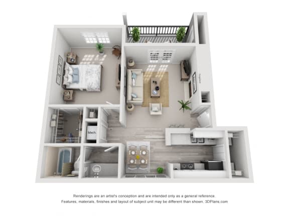 674 sq.ft. One Bed One Bath