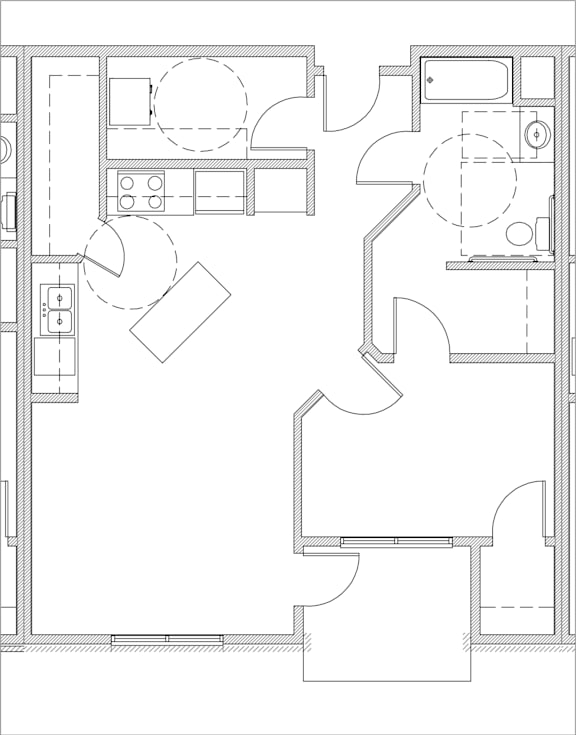 ADA 1 Bedroom floor plan