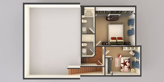 Upstairs upper level floor plan, upstairs