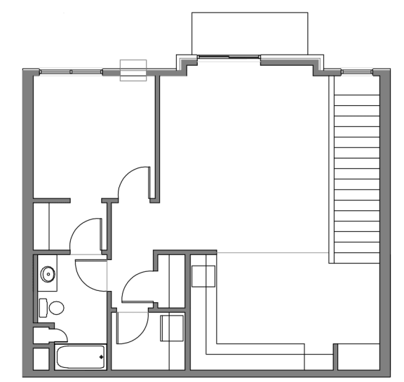 1 bed 1 bath A floor plan at Stonebridge Villas Apartments, North Dakota