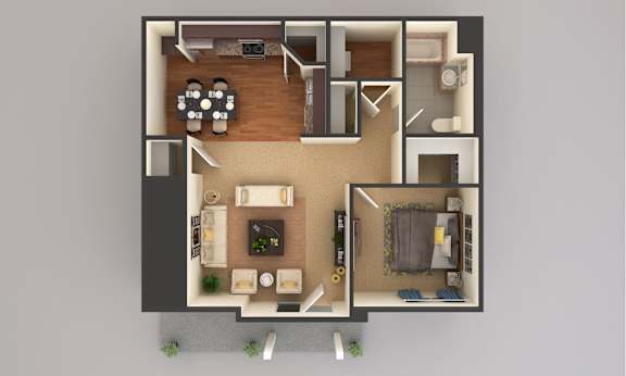 1 Bedroom - Lower Level Floor Plan