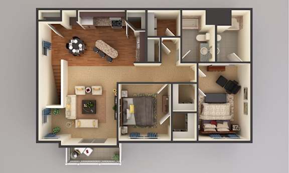 2 Bedroom - Upper Level Floor Plan