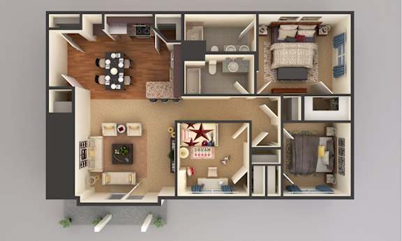 3 Bedroom - Lower Level Floor Plan