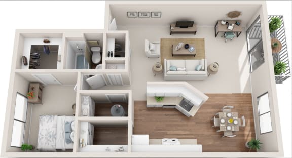 Meadowbrook 1B/1B 3D Floor Plan Meadowbrook 1B/1B 3D Floor Plan
