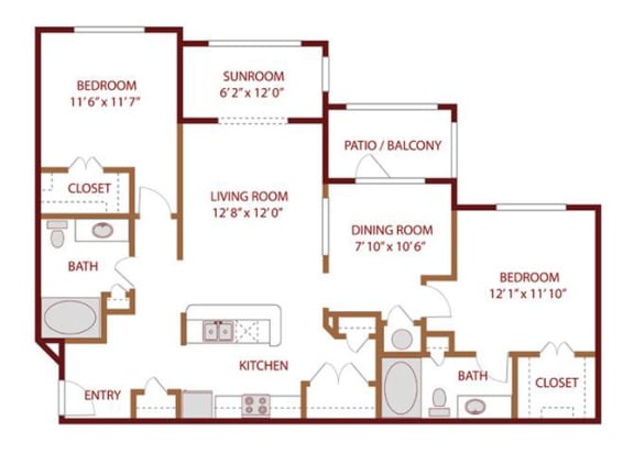 Floor plan Floor plan at The Greens of Fossil Lake, Texas