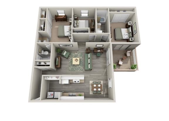 Floor plan at Parkridge Apartments, Lake Oswego, OR