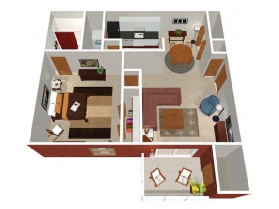 Three Oaks Apartments Cypress Floor Plan