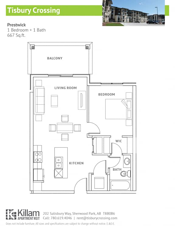 Prestwick 1 Bedroom + 1 Bath