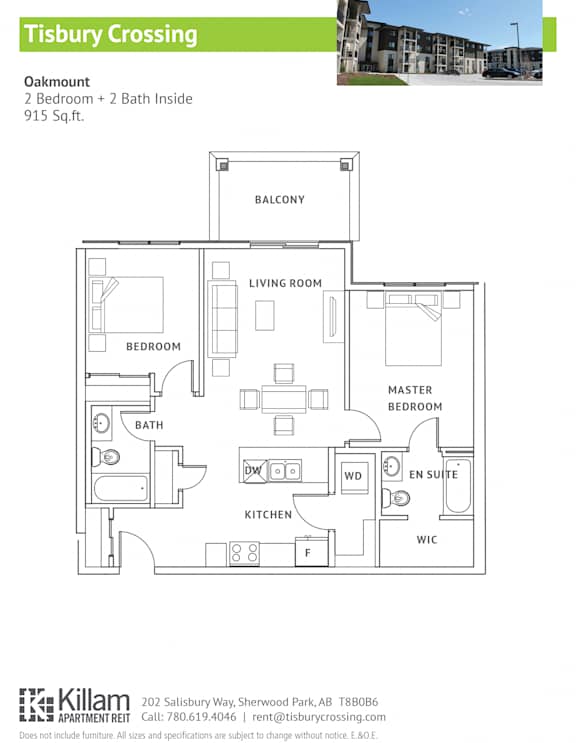 Oakmount 2 Bedroom + 2 Bath Inside