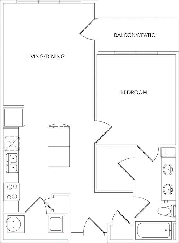 1 bed 1 bath B at Encore at Forest Park Apartments, Saint Louis, 63110