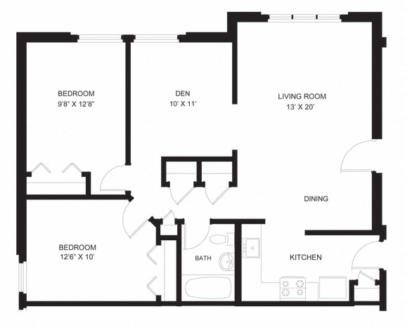 two bed one bath den oxford