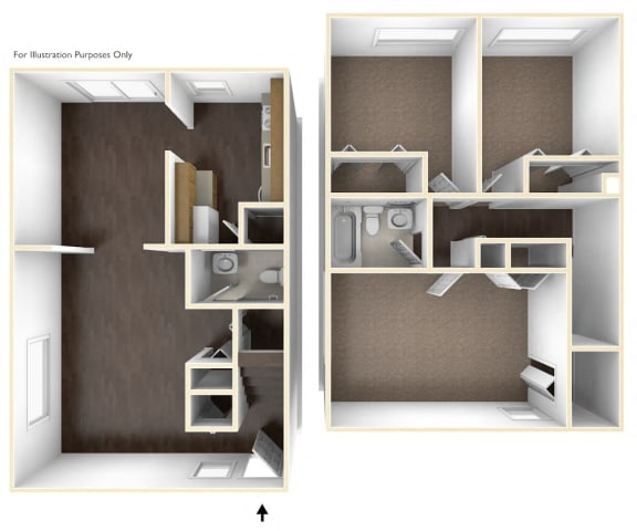Three Bedroom Apartment Floor Plan Chatham West Apartments