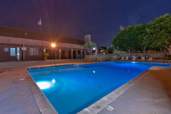 Blue Cool Swimming Pool at WOODSIDE VILLAGE, West Covina, CA, 91792