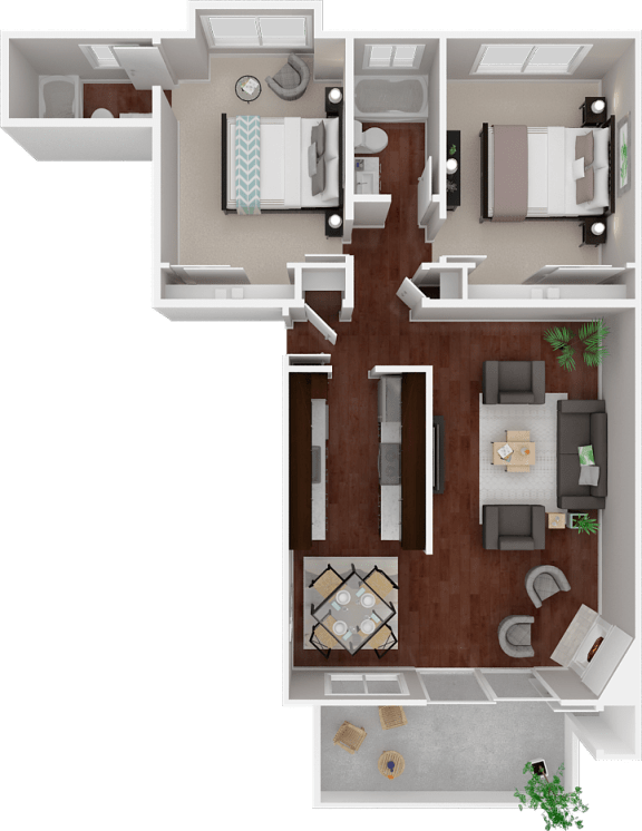 Parkside Apartments_San Anselmo CA_Floor Plan_The Alameda_Two Bedroom Two Bathroom