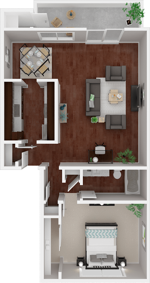 Parkside Apartments_San Anselmo CA_Floor Plan_The Mendocino_One Bedroom One Bathroom