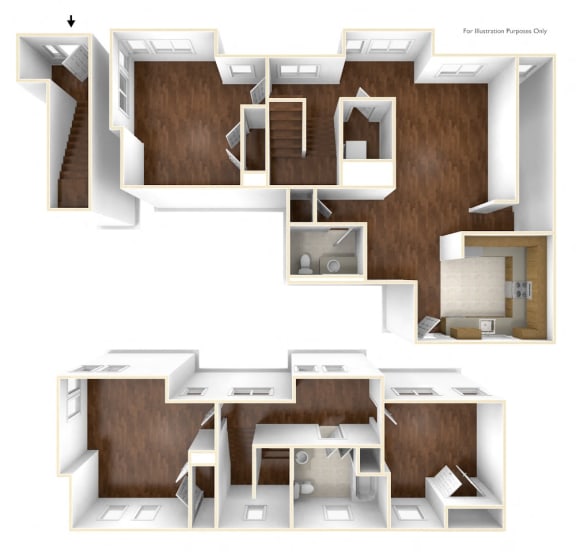 Four Bedroom Apartment Floor Plan 2 at The Anne M. Lynch Homes at Old Colony, South Boston, 02127
