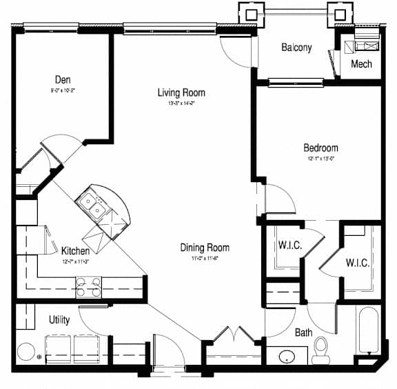 1160sqft - 1 Bed + Den, 1 Bath - Epoch