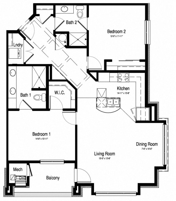 1267sqft - 2 Bed, 2 Bath - Epoch