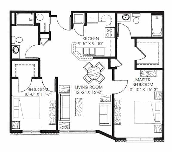 983sqft 2 Bed, 2 Bath - Legacy