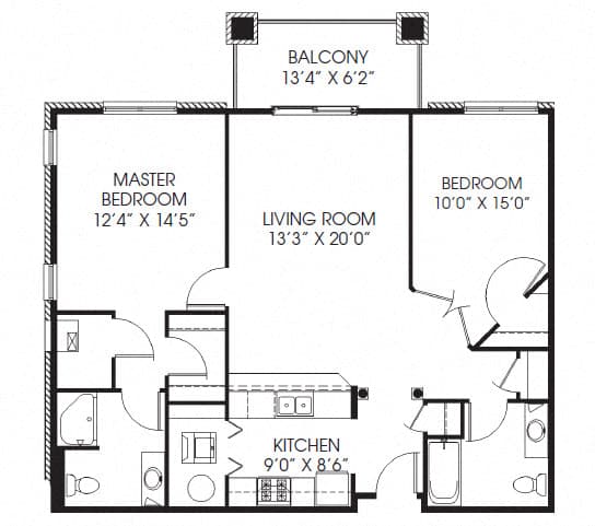 1137sqft 2 Bed, 2 Bath - Millennium