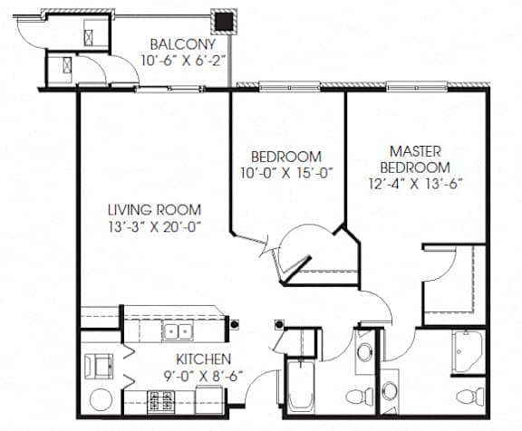 1140sqft 2 Bed, 2 Bath - Millennium