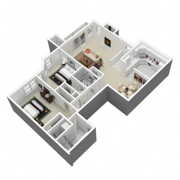 2 bedroom floorplan at Madison Glen Mills, Glen Mills