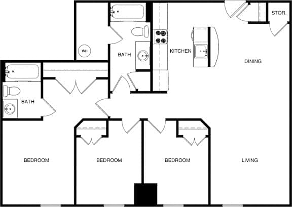Merritt Station 3 Bedroom Patapsco Floor Plan