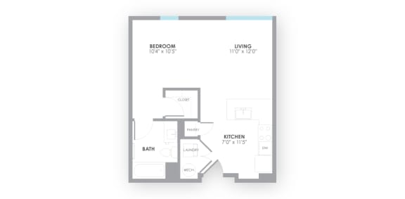 Surge2 Floor Plan at AMP Apartments, PRG Real Estate, Louisville