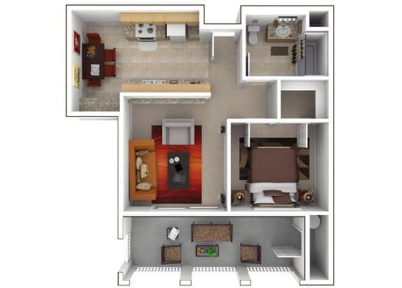 Floor Plan  Redlands, CA Cypress Villas Apartments 1 bedroom 1 bath