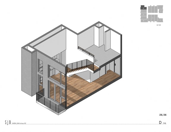 Type D Floor Plan at 1039 S. Hobart Blvd. Koreatown/Los Angeles, CA, California