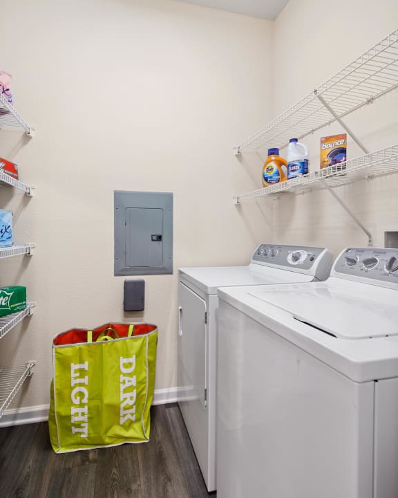 Laundry room at Alden Place at South Square, Durham, 27707