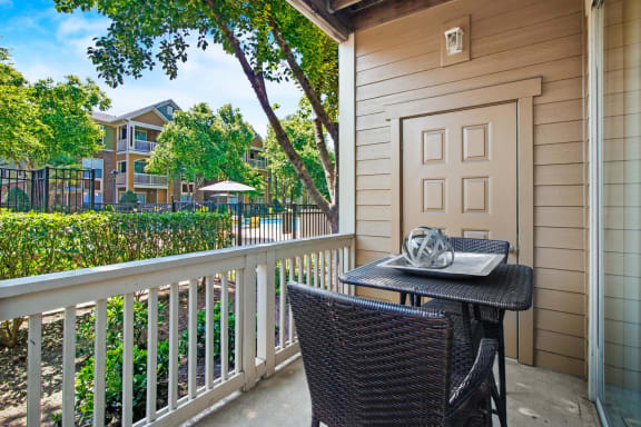Outside sitting area at Alden Place at South Square, Durham, North Carolina
