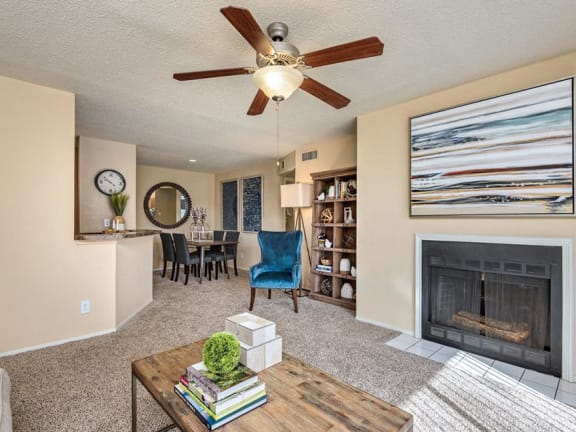 Living Room With Kitchen at Hampton Woods, Shawnee, KS, 66217