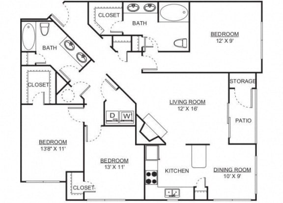 The Riverhill Floorplan 3 Bedroom 2 Bath at Madison Shelby Farms, Tennessee, 38120