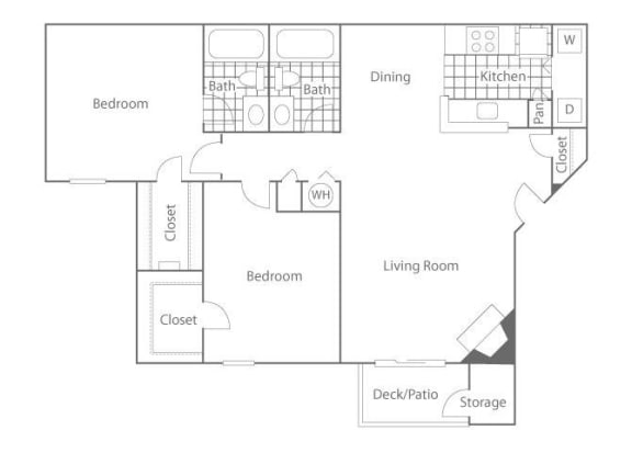 Dogwood Floorplan at The Summit Apartments, Memphis