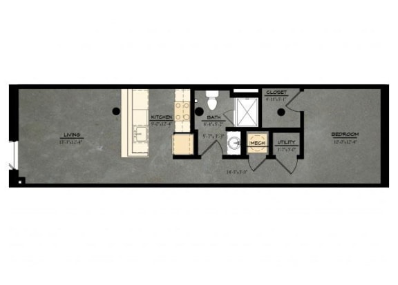 The Tennessee Brewery Apartments The Brewery A6 Floorplan 1 Bedroom 1 Bath The Brewery A6 Floorplan 1 Bedroom 1 Bath 622 Total Sq Ft at The Tennessee Brewery, Memphis, TN 38103
