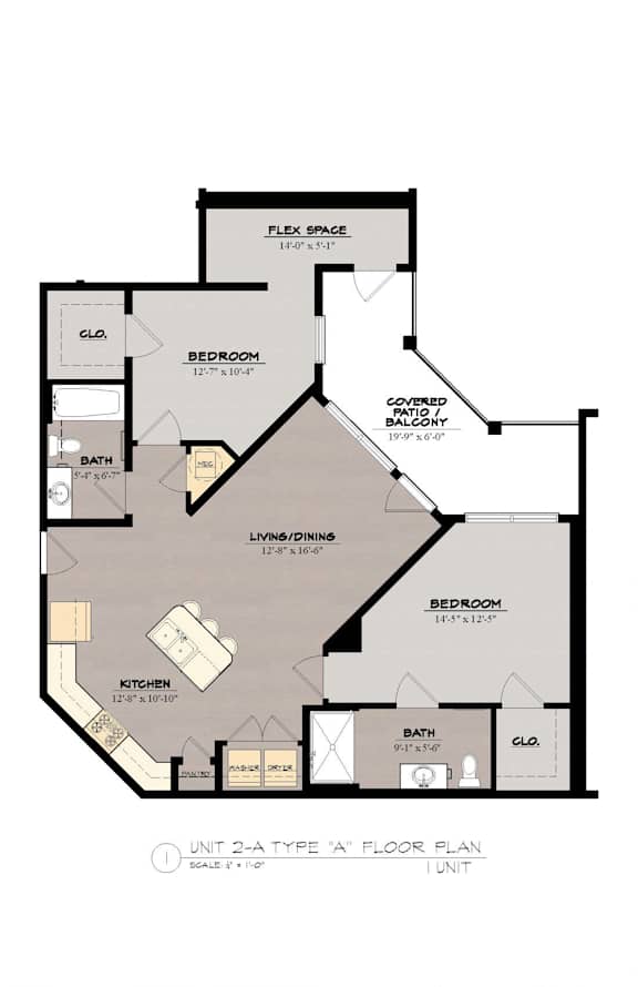 2AAX Floor Plan at The Tennessee Brewery, Tennessee, 38103